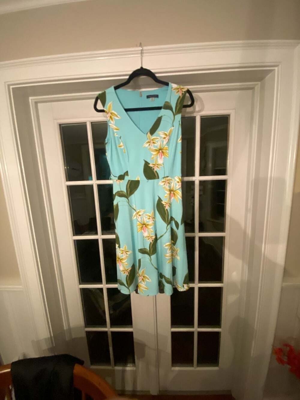 Tommy Hilfiger Floral V-Neck Dress Blue